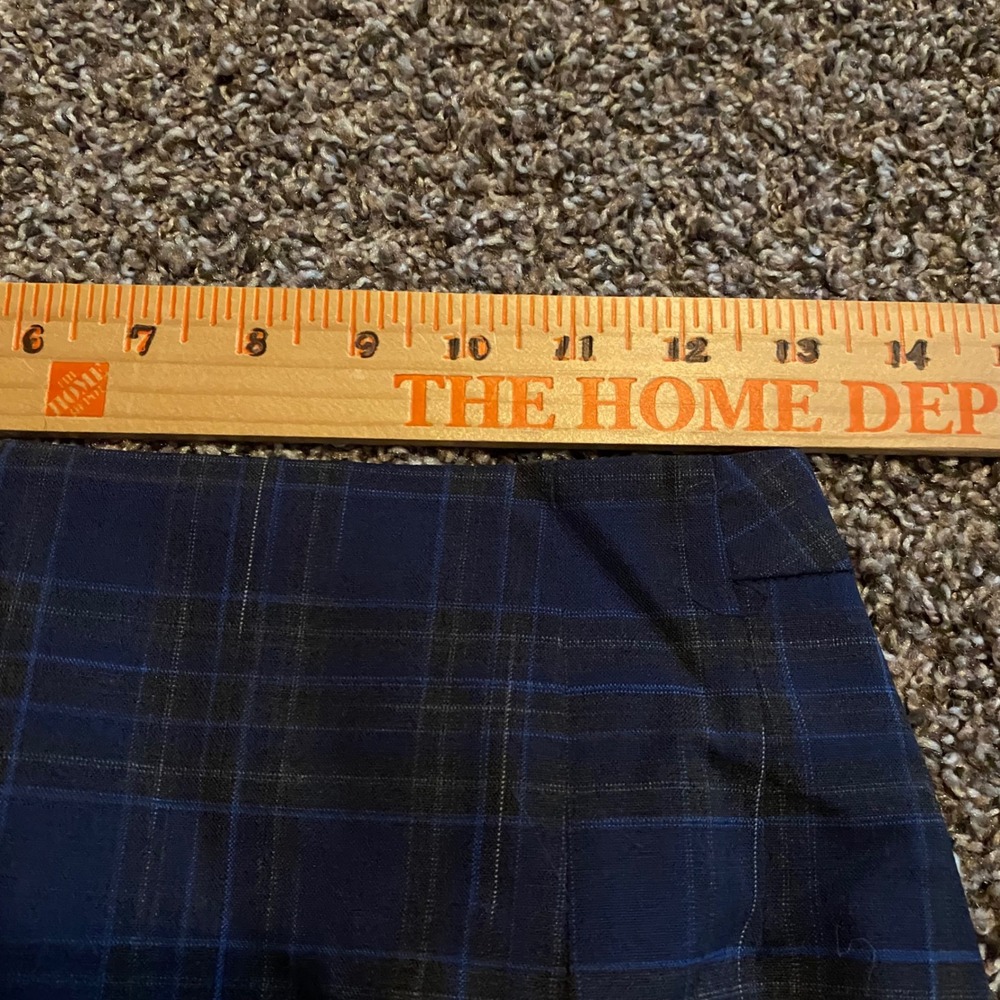 MM LaFleur Pencil Skirt Dark Academia Plaid Wool Workwear Women 4 Navy Black - Picture 6 of 7